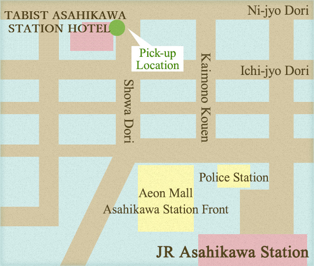 Asahikawa ⇔ Choyo resort hotel MAP